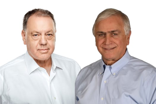 מימין: גיורא בר דעה, צילום: סיון פרג׳; ‎⁨שמואל דונרשטיין, יו״ר ובעלים רב-בריח תעשיות, צילום: דורון לצטר⁩